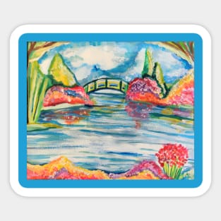 Reflections of Floral Spring Park Watercolor Sticker